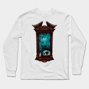 In The End We Are All Stories and Stardust Quote| Cabinet of Curiosities Watercolor Moon Phases , skull, and raven| Writer Quote Long Sleeve T-Shirt